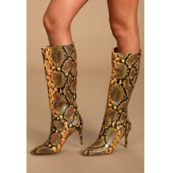 Steve Madden Shoes - Steve Madden Kinga Snake Embossed Knee High Boot